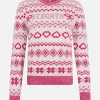 Maglione da donna New Queen con stampa fair isle e logo in strass