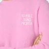 Maglione da donna rosa New Queen con ricamo 10 min e sono pronta