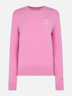 Maglione da donna rosa New Queen con ricamo 10 min e sono pronta