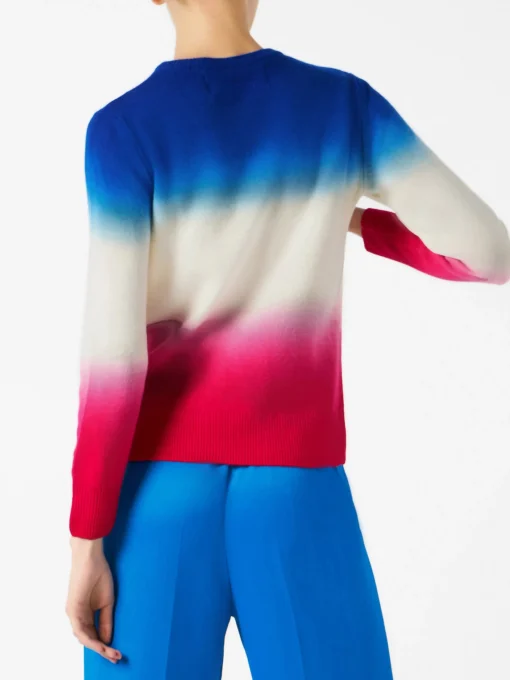 Maglione da donna sfumato viola e fucsia