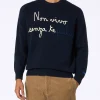 Maglione da uomo blu Heron con ricamo Non vivo senza tequila