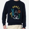 Maglione da uomo blu Heron con ricamo Apres Ski