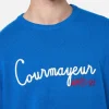 Maglione da uomo blu ski Heron con ricamo Courma Apres Ski