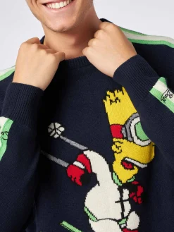 Maglione da uomo girocollo con stampa jacquard Bart Simpson | EDIZIONE SPECIALE DEI SIMPSON