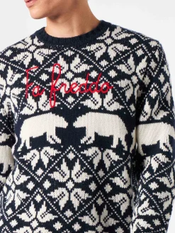 Maglione da uomo girocollo con fantasia norvegese