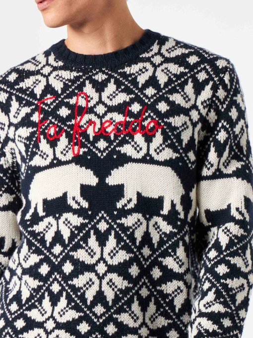 Maglione da uomo girocollo con fantasia norvegese