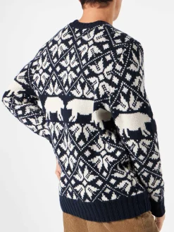 Maglione da uomo girocollo con fantasia norvegese