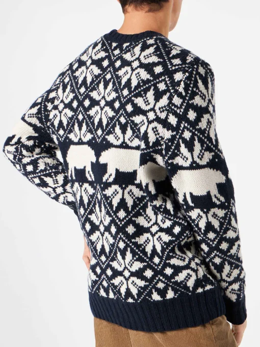 Maglione da uomo girocollo con fantasia norvegese