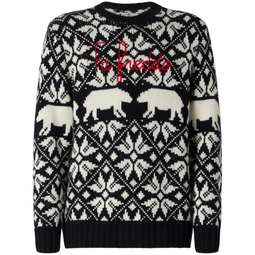 Maglione da uomo girocollo con fantasia norvegese