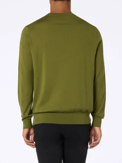 Maglione da uomo Regent in lana merino pistacchio