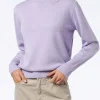 Maglione dolcevita da donna lavorato a maglia lilla