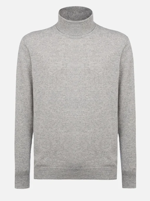 Maglione dolcevita in misto cashmere grigio mélange da uomo Bond