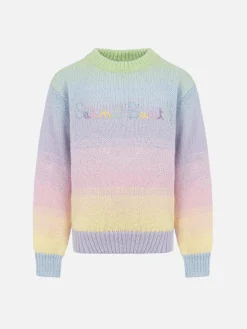 Maglione girocollo a righe multicolore da bambina Danya