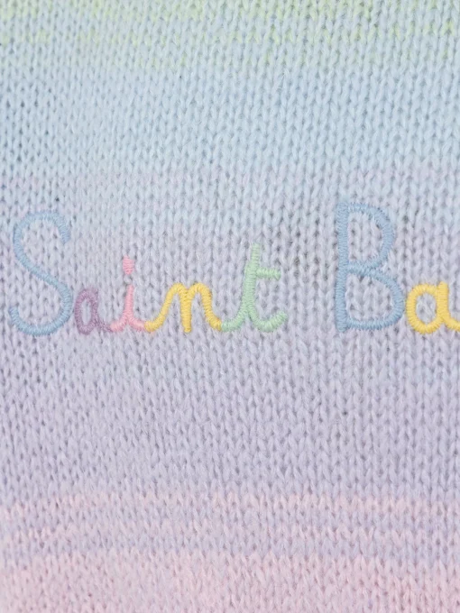 Maglione girocollo a righe multicolore da bambina Danya