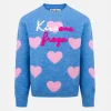 Maglione girocollo azzurro chiaro da bambina Princess con ricamo Kisssene frega