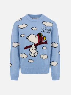 Maglione girocollo azzurro chiaro da bambino Douglas con stampa sci Peanuts | SNOOPY PEANUTS SPECIAL EDITION