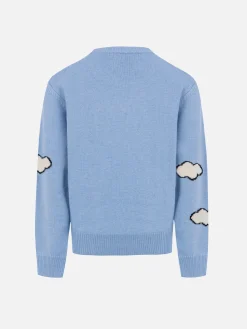 Maglione girocollo azzurro chiaro da bambino Douglas con stampa sci Peanuts | SNOOPY PEANUTS SPECIAL EDITION