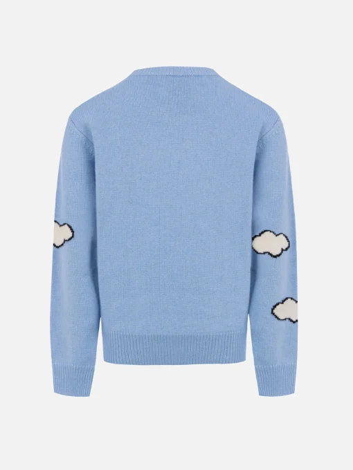 Maglione girocollo azzurro chiaro da bambino Douglas con stampa sci Peanuts | SNOOPY PEANUTS SPECIAL EDITION