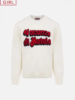 Maglione girocollo bianca da bambina Princess con stampa logo del film Vacanze di Natale | VACANZE DI NATALE EDIZIONE SPECIALE