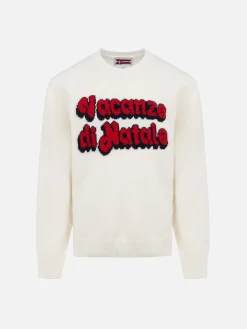 Maglione girocollo bianca da bambina Princess con stampa logo del film Vacanze di Natale | VACANZE DI NATALE EDIZIONE SPECIALE