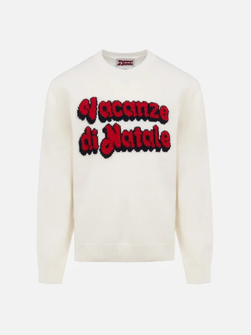 Maglione girocollo bianca da bambina Princess con stampa logo del film Vacanze di Natale | VACANZE DI NATALE EDIZIONE SPECIALE