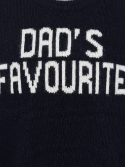 Maglione girocollo blu da bambino Douglas con la stampa preferita di papà