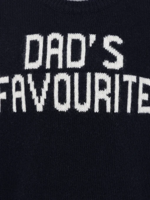 Maglione girocollo blu da bambino Douglas con la stampa preferita di papà