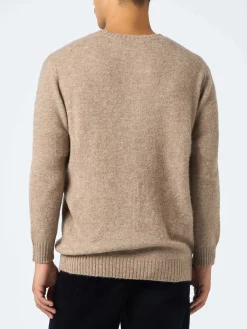 Maglione girocollo elasticizzato color kaki da uomo Regent