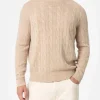 Maglione girocollo in misto cashmere beige da uomo Regent