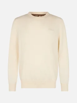 Maglione girocollo in misto cashmere bianco da uomo Regent