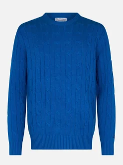 Maglione girocollo in misto cashmere bluette da uomo Regent