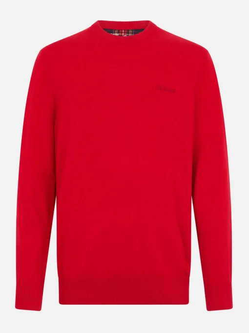 Maglione girocollo in misto cashmere rosso da uomo Regent