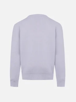 Maglione girocollo lilla da bambina Princess con stampa cerbiatto