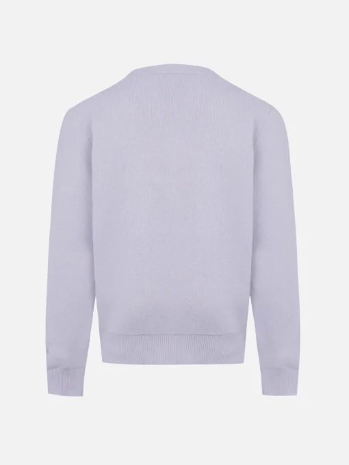 Maglione girocollo lilla da bambina Princess con stampa cerbiatto
