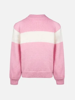 Maglione girocollo rosa Danya con logo Courma in lurex