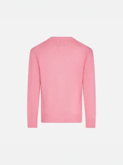 Maglione rosa da bambina con stampa Viziata