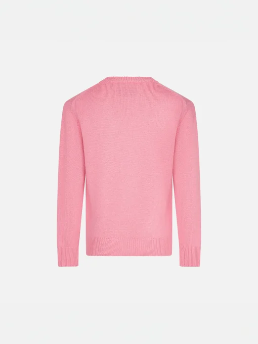 Maglione rosa da bambina con stampa Viziata