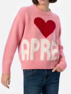 Maglione rosa fair isle da donna Kyla con stampa Apres Ski