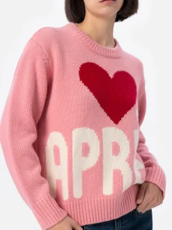 Maglione rosa fair isle da donna Kyla con stampa Apres Ski