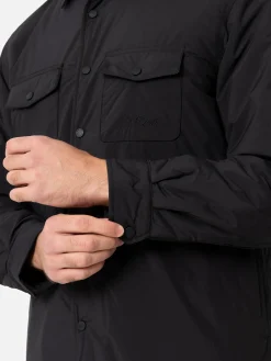 Man black overshirt Chalet with St. Barth embroidery