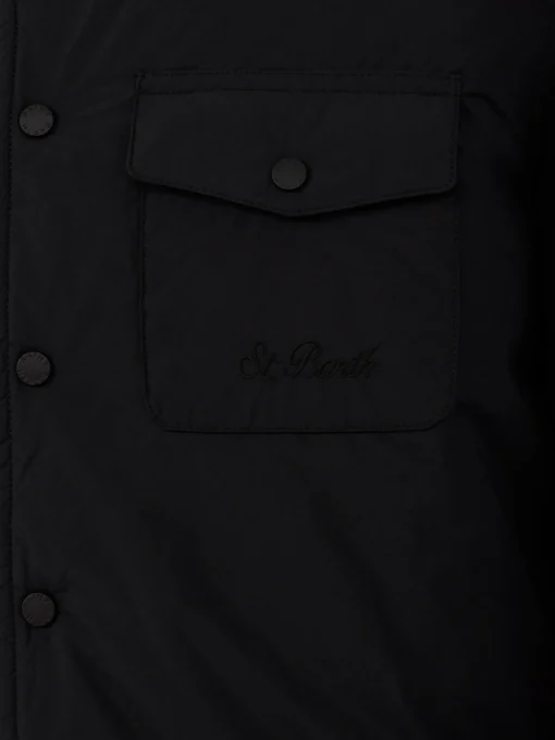 Man black overshirt Chalet with St. Barth embroidery