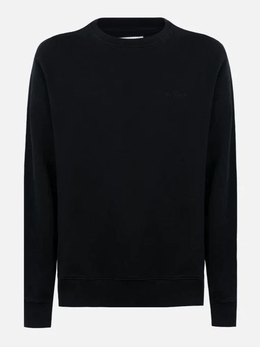 Man black sweatshirt Soho with St. Barth embroidery