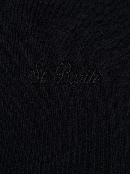 Man black sweatshirt Soho with St. Barth embroidery