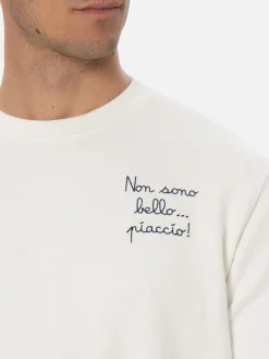 Man blue navy sweatshirt Soho with Non sono bello, piaccioo! embroidery | VACANZE DI NATALE SPECIAL EDITION