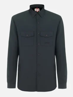 Man British green overshirt Chalet with St. Barth embroidery