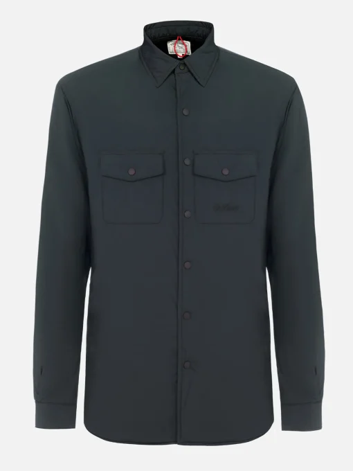 Man British green overshirt Chalet with St. Barth embroidery