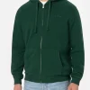 Man British green zipped and hooded sweatshirt with St. Barth embroidery