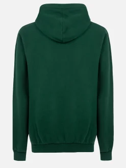Man British green zipped and hooded sweatshirt with St. Barth embroidery