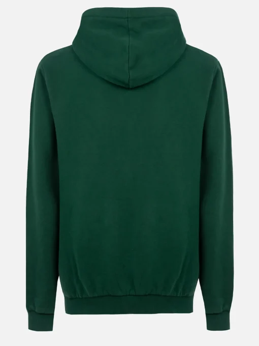 Man British green zipped and hooded sweatshirt with St. Barth embroidery