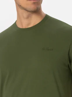 Man military green t-shirt Arnott with St. Barth embroidery